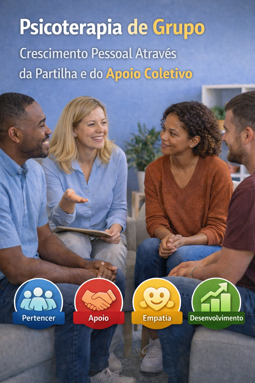 Psicoterapia de Grupo Crescimento Pessoal Através da Partilha e do Apoio Coletivo